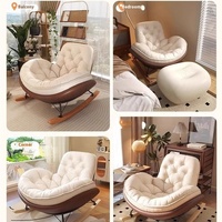 GEDO Moderne Simple Design Pingouin Luxe Nid d'abeille Boucle de traction Chaise berçante Chaise longue pour la maison Loisirs Balcon Salon