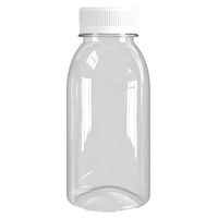 Bouteille en plastique PET pour jus de fruits en vrac de Chine, 200/250/300/350/500 ml, avec couvercle noir inviolable
