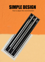Diffuseur à rainure linéaire invisible, diffuseur d'air linéaire AC dissimulé, registre d'échappement en aluminium avec boîte de pression statique