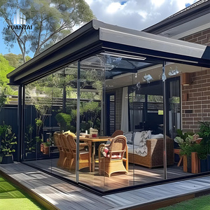 Véranda extérieure moderne Yuantai en aluminium imperméable avec toit en verre trempé double, design incliné pour hôtel, villa, jardin, patio - Product Image 1