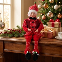 Petits gnomes de Noël bordeaux, ornements de fenêtre, vente en gros d'usine, thèmes de Noël, cadeau de Noël fait main