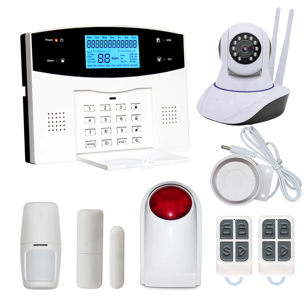 Easy Installation Wireless GSM+WIFI+PSTN Burglar SMS Telephone Security Sim Card Alarma Kit