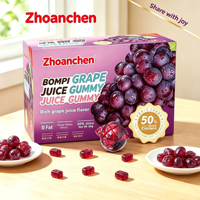 HALAL KOSHER 3D Peelable Grape Gummy Candy Rundvleesgelatine 65g Staande zak Leuke snack Kinderen Private Label OEM ODM Zhoanchen