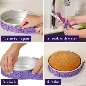 Baking Straps 85x4cm Heat Resistant Fabric Cake Mold Protection Round 4 Pieces Home Baking Tools - Product Image 3