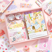 Simno 157 pièces – Kit de fournitures de scrapbooking rose esthétique – Matériaux mignons pour journal créatif – Ensemble de papeterie