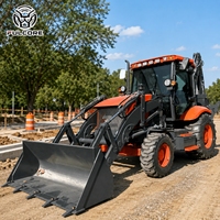 Dukung OEM ODM Backhoe Loader FULCORE dengan Mesin Turbocharged 82kW Rendah Kebisingan untuk Perawatan Jalan Backhoe Loader