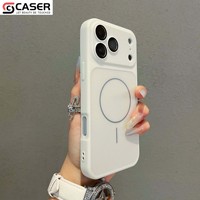 Étui de téléphone magnétique mat couleur unie avec protection d'objectif intégrée, couverture complète de l'appareil photo, coque arrière antichoc pour iPhone 11-18