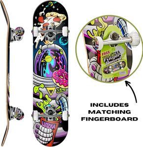Skateboard Completo Serie Deluxe in Legno d'Acero con Doppio Rocker <span class=keywords><strong>per</strong></span> <span class=keywords><strong>Principianti</strong></span>, Bambini, Adolescenti e <span class=keywords><strong>Adulti</strong></span> - Product Image 4