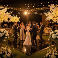 Plancher de danse portable YASHI noir brillant de 1,22 m x 1,22 m, épaisseur 22 mm, pour mariages, fêtes, banquets, événements hôteliers - Modulaire à emboîtement
