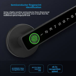 <span class=keywords><strong>Serrure</strong></span> de porte intelligente extérieure en aluminium noir, étanche, à batterie, avec empreinte digitale et code numérique, compatible Tuya, pour maison et <span class=keywords><strong>portail</strong></span> - Vente en gros - Product Image 3