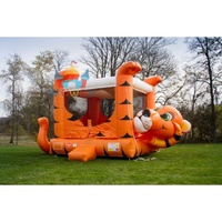 Vente en gros de châteaux gonflables de grande taille avec un design de tigre mignon pour les fêtes dans la cour et les locations pour divertissements d'enfants