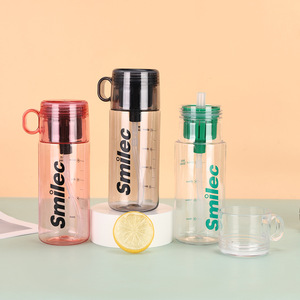 Hao Cai Plastic <b>Water</b> <b>Bottle</b> With <b>Filter</b> 500Ml Portable Outdoor Use For Kids And Students - Product Image 1