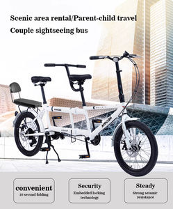 Vélo <span class=keywords><strong>tandem</strong></span> pliable léger à <span class=keywords><strong>trois</strong></span> <span class=keywords><strong>places</strong></span> pour adultes, loisirs et tourisme, 7 vitesses, pédales ordinaires, roues de 20 pouces - Product Image 3