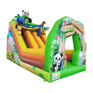 บ้านลมเป่าลม WINSUN รุ่น Jungle Adventure พร้อมสไลเดอร์รูปแพนด้าและนกแก้ว สำหรับเด็ก จัดงานปาร์ตี้กลางแจ้ง ให้เช่าเพื่อการพาณิชย์ - Product Image 1