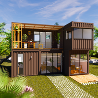 Maison modulaire préfabriquée en acier à ossature plate de 20 pieds, panneau sandwich, expédition, maison conteneur à 3 chambres, salle de bain, supermarché