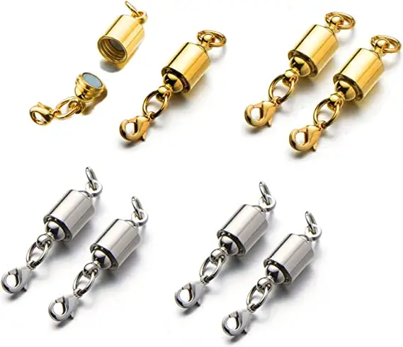 Best Sellers Silver Gold Plated Screw Locking Chain Necklace Bracelet Clasps Safety Clasps Closures for Jewelry Making