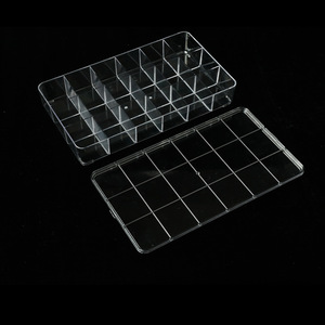 Transparent Plastic Storage Box 24 Compartment Rectangle For Jewelry Cosmetics Parts Desktop Organization - Product Image 2