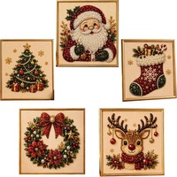 Kit de Peinture Diamant Perle et Pierre Précieuse de Noël avec Cadre - DIY pour Adultes Débutants Décoration Murale Cadeau de Fête