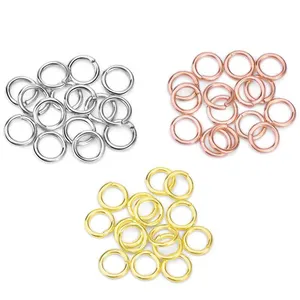 Split Ring 3mm 4mm 5mm High Quality Making Non Tarnish Jewelry 18k Gold Plated Round Split Ring Connector Stainless Steel Open Jump Rings