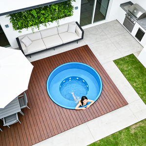 Mini piscina cuadrada de fibra de vidrio con azulejos de mosaico para uso en exteriores, spa para patio trasero, piscina spa exterior - Product Image 5