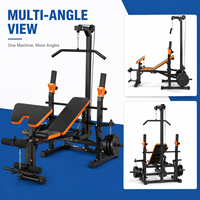 Support de musculation multifonctionnel pour haltères et barres, avec fonction de développé couché, barre de traction haute et rack à squats, pour usage domestique