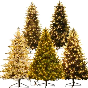 Duoyou pohon Natal Led 7.5 kaki, Led PET PVC buatan tangan Premium Modern