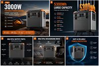Station d'alimentation portable étanche pour camping et urgences, 3000W, compatible voiture, batterie LiFePO4, multi-usages - Offre Spéciale