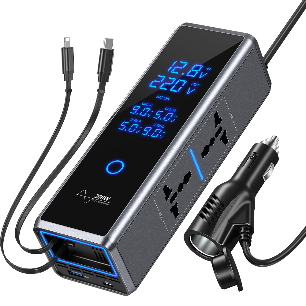 inverter cigarette lighter cable Factory Wholesale 300W Power Inverter DC 12V/24V to AC 220V Car Cigarette  Lighter Inverter Adapter PD Function Display for Tesla| Alibaba.com