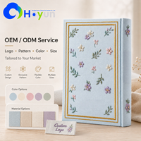 Carnet de notes brodé haut de gamme à couverture rigide avec impression couleur et broderie florale, idéal pour un cadeau personnalisé
