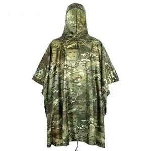 도매 경량 판초 레인코트 전술 방수 위장 레인 코트