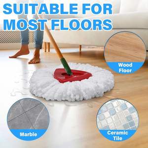 Reemplazo de cabezal de fregona giratoria reutilizable 360 para <span class=keywords><strong>Vileda</strong></span> <span class=keywords><strong>Easy</strong></span> <span class=keywords><strong>Wring</strong></span> Reemplazo Triangular Wet Mop Pads <span class=keywords><strong>Recambio</strong></span> de fregona de microfibra - Product Image 5