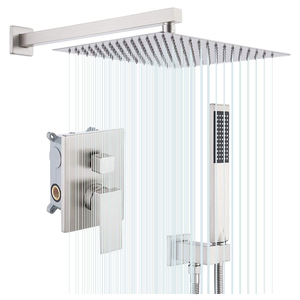 <span class=keywords><strong>Miscelatore</strong></span> <span class=keywords><strong>Doccia</strong></span> a Parete in Acciaio Inox Nichel Spazzolato, Set <span class=keywords><strong>Doccia</strong></span> a Pioggia Nascosto con Acqua Calda <span class=keywords><strong>e</strong></span> Fredda - Product Image 1