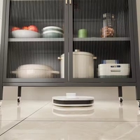 Prix de gros grande capacité multicouche métal cuisine plat bol anti-poussière armoires de rangement étagère organisateur avec porte roues