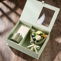 Boîte cadeau rigide personnalisée PPWR avec fenêtre pour rose, bougie et emballage cadeau de produits de beauté