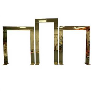 Arches de toile de fond de mariage dorées Promise, écologiques, personnalisables, avec cadre en fer, magnifique aménagement de scène de mariage coloré - Product Image 1