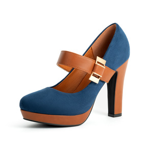 Chaussures à talons bas pour femmes, nouveau style, à bout carré, avec bride de cheville, bout rond, talons plateforme tendance et bout ouvert, vente en gros - Product Image 6