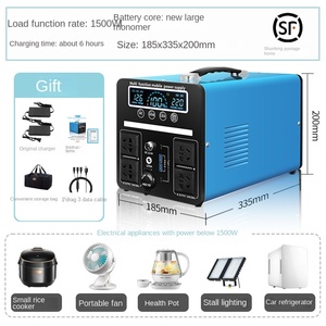 Alimentation mobile extérieure 220V 1500W, onde sinusoïdale pure, batterie au lithium, pour voyages <span class=keywords><strong>en</strong></span> autonomie, camping, pannes <span class=keywords><strong>de</strong></span> <span class=keywords><strong>courant</strong></span>, usage domestique <span class=keywords><strong>en</strong></span> cas d'urgence - Product Image 5