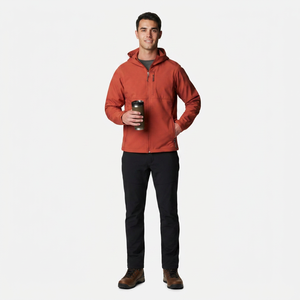2026 Solid Color Print Zipper <b>Canvas</b> Cotton Hiking Softshell Snow Jacket Full Sleeve Stand Collar Men Windbreaker Rain Jacket - Product Image 1