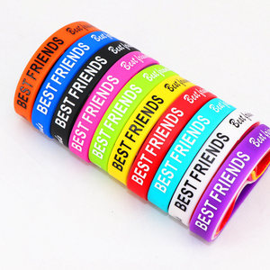 Customized High Quality Thick Promotional Debossed Waterproof Eco-Friendly <b>Silicone</b> <b>Rubber</b> Wristband Message Logo - Product Image 1