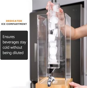 Nouveau distributeur de boissons en acrylique transparent de qualité supérieure fabriqué avec support en bois - Product Image 4