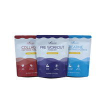 Emballage en plastique de poudre de pochette Ziplock debout en feuille d'aluminium avec impression en couleur personnalisée sac de créatine pour supplément monohydrate