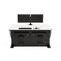 Bureau de console de moniteur de centre de commande de sécurité LED haut de gamme meubles de salle de commande personnalisés pour le poste de travail du personnel de bureau