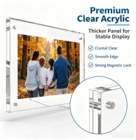 Cadre photo personnalisé en acrylique transparent double face, impression UV, format 2x6 A0, pour billets de banque, magnétique, 4x6, pour photos