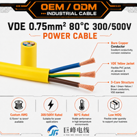VDE H03VVH2-F 3-adriges 0,75mm² Flachstromkabel 300/500V 80 ℃   Flexibler PVC-Ummantelter Kleingeräte-Kabelstrang