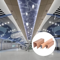 Plafond suspendu décoratif en aluminium perforé sur mesure, étanche, avec des éléments courbes en métal, des baffles suspendus, un plafond tendu sur mesure