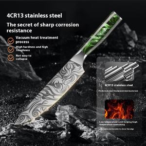 سكين ياباني غير قابل للصدأ منزلي سكين شيف ياباني سانتوكو ستيل بنمط ليزر للطبخ والتقطيع للفواكه - Product Image 3