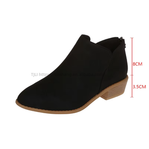 Botas de Mujer de Lujo, Estilo Británico, Color Sólido, Tacón de Diseñador, Botines Casuales para Dama - Product Image 5