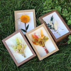 Cadre photo en fleurs séchées, moderne, simple, créatif, fait à la main, décoration de mariage et de Noël, fleurs de pampas séchées naturelles - Product Image 1