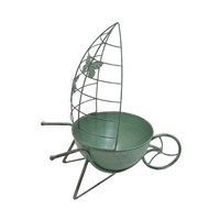 Ornement d'extérieur élégant pour la maison et le jardin Décoration de jardin en métal Chaise de jardinière en fer avec treillis