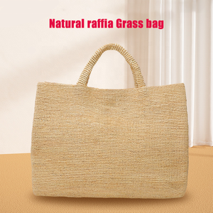 2025 Wholesale Fashion <strong>Raffia</strong> Grass Straw Bag Handmade Madagascar <strong>Raffia</strong> <strong>Tote</strong> Bag Trendy Beach Handbags for Women - Product Image 1